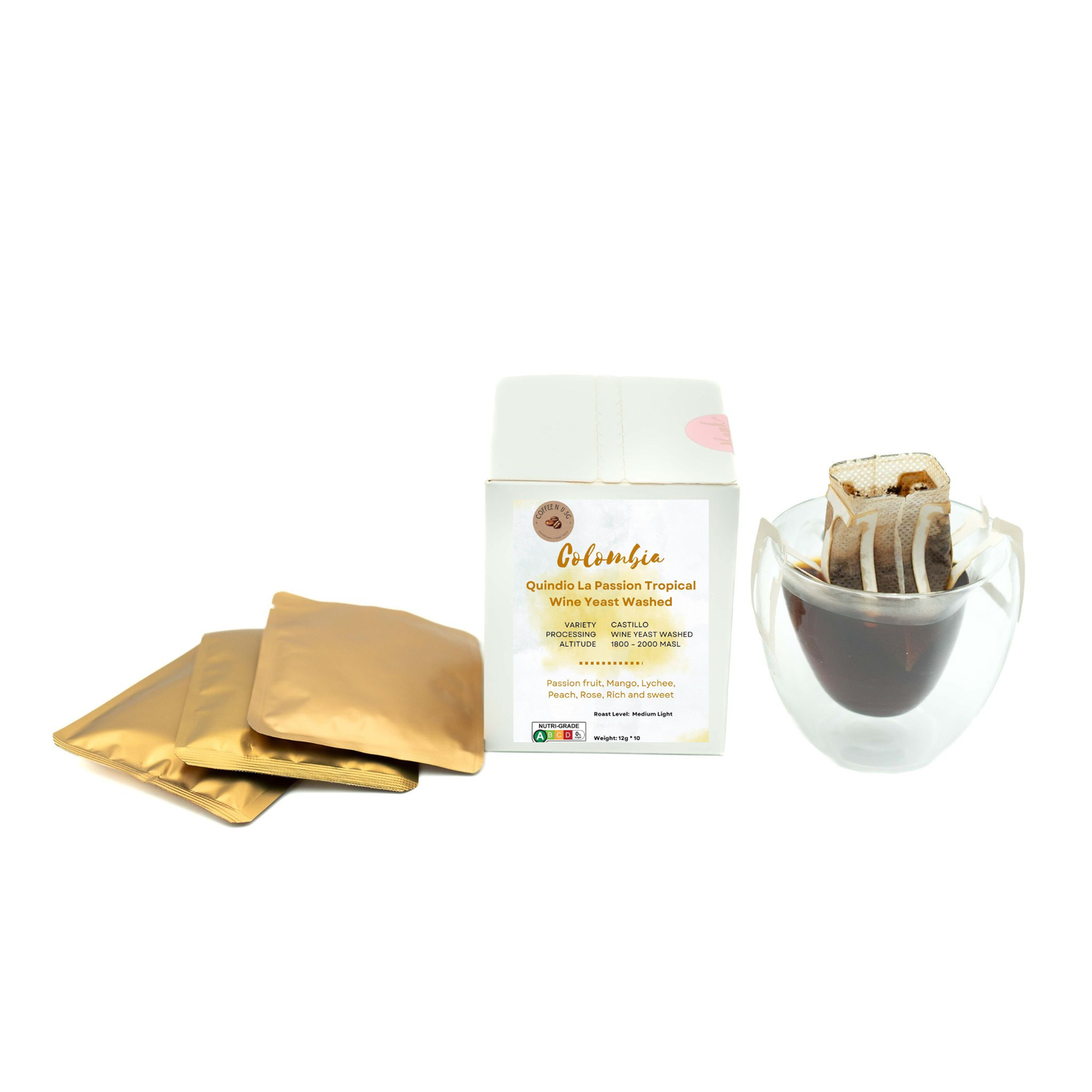 Columbia Quindio La Passion Tropical Wine Yeast Washed Coffee Drip Bags