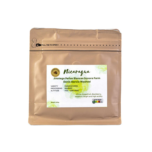 Brown coffee packaging with a label on a white background