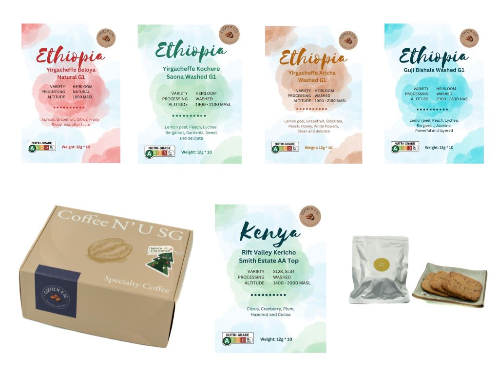 Christmas Pack X - 5 drip coffee varieties and 1 coffee cookies in one box