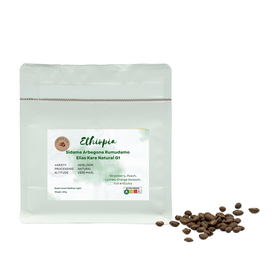 Ethiopia Sidama Arbegona Rumudamo Elias Kare Natural G1 Coffee Beans