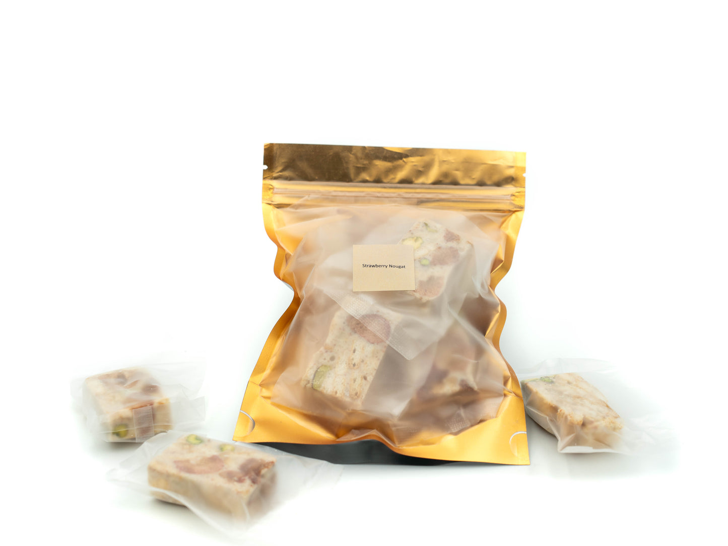 Strawberry Macadamia Nougat with Pistachio ( 1 pack, ~110g each pack)