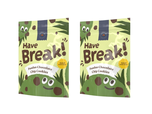 Pandan Chocolate Chip Cookies (2 packs, 60g each pack)