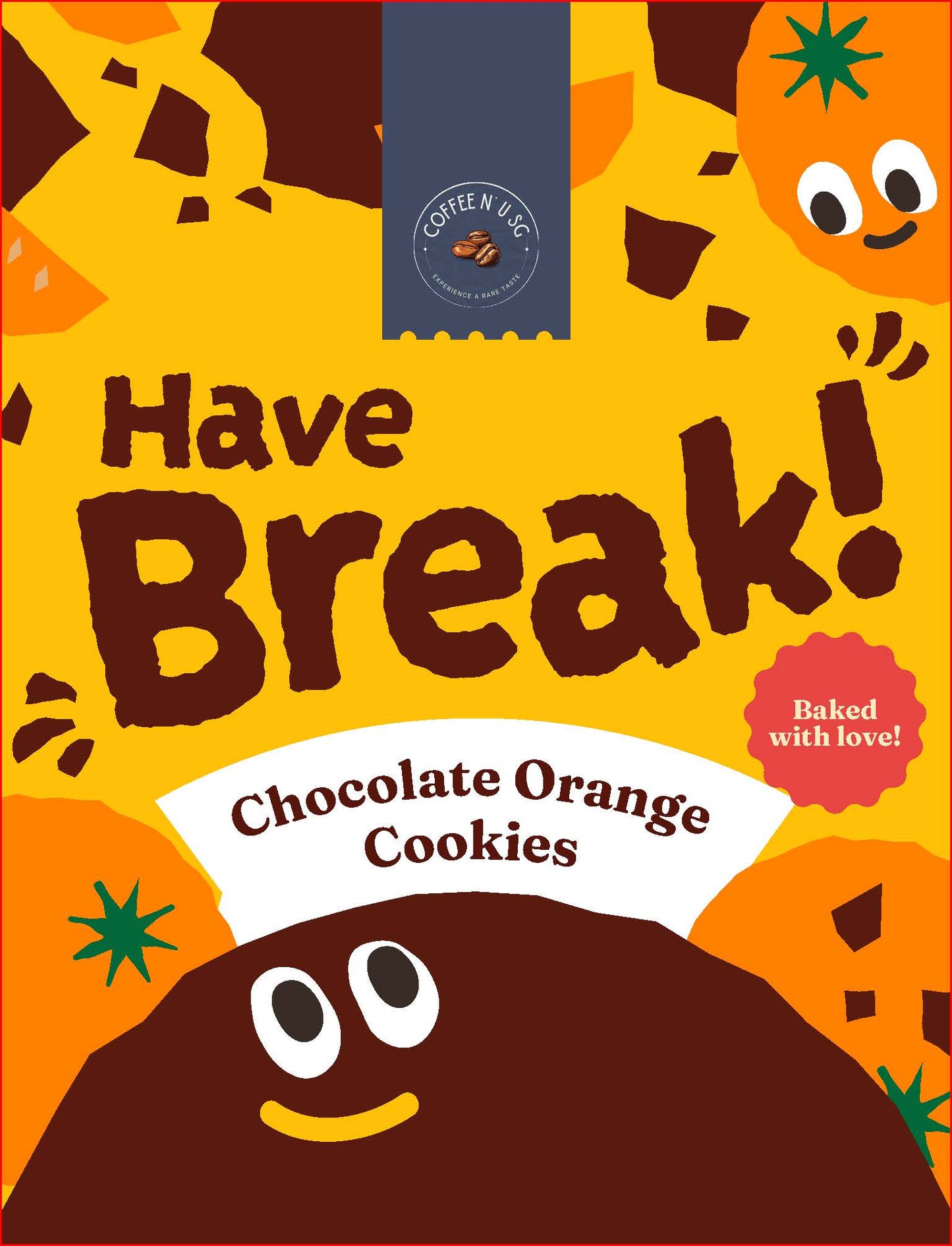 Chocolate Orange Cookies ( 2 packs, 45g each pack)