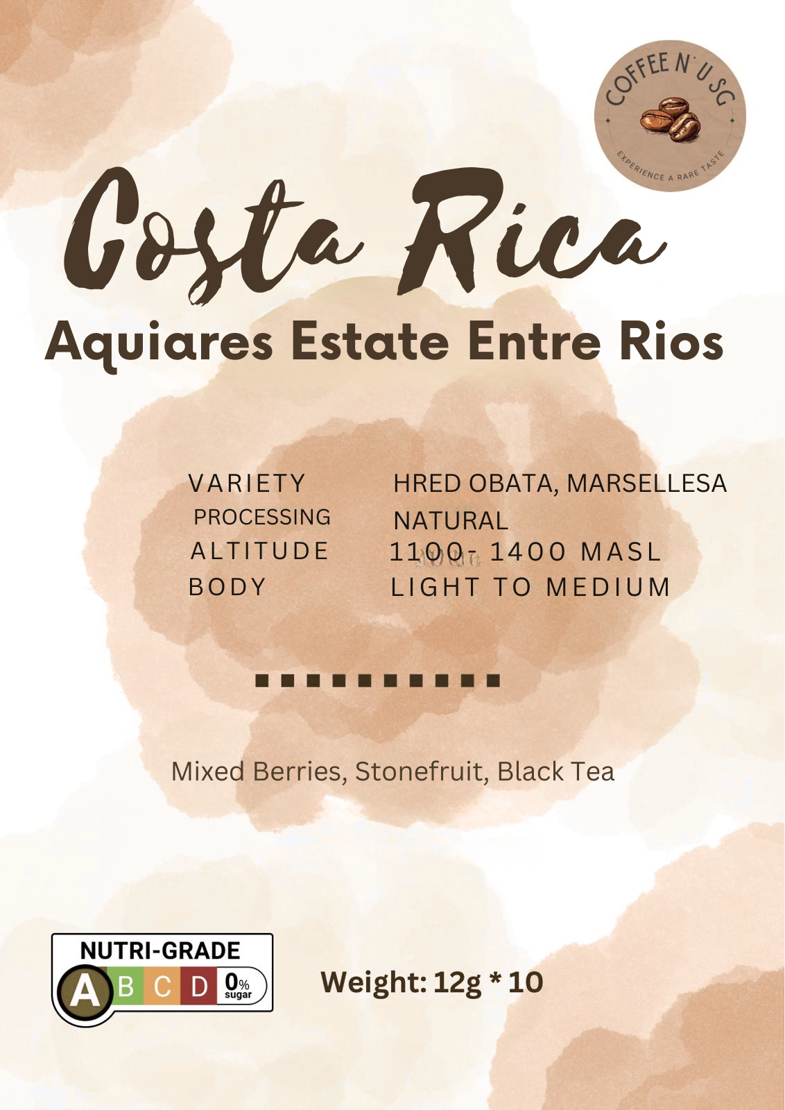 Costa Rica Aquiares Estate Entre Rios Coffee Beans [Light to medium roast]