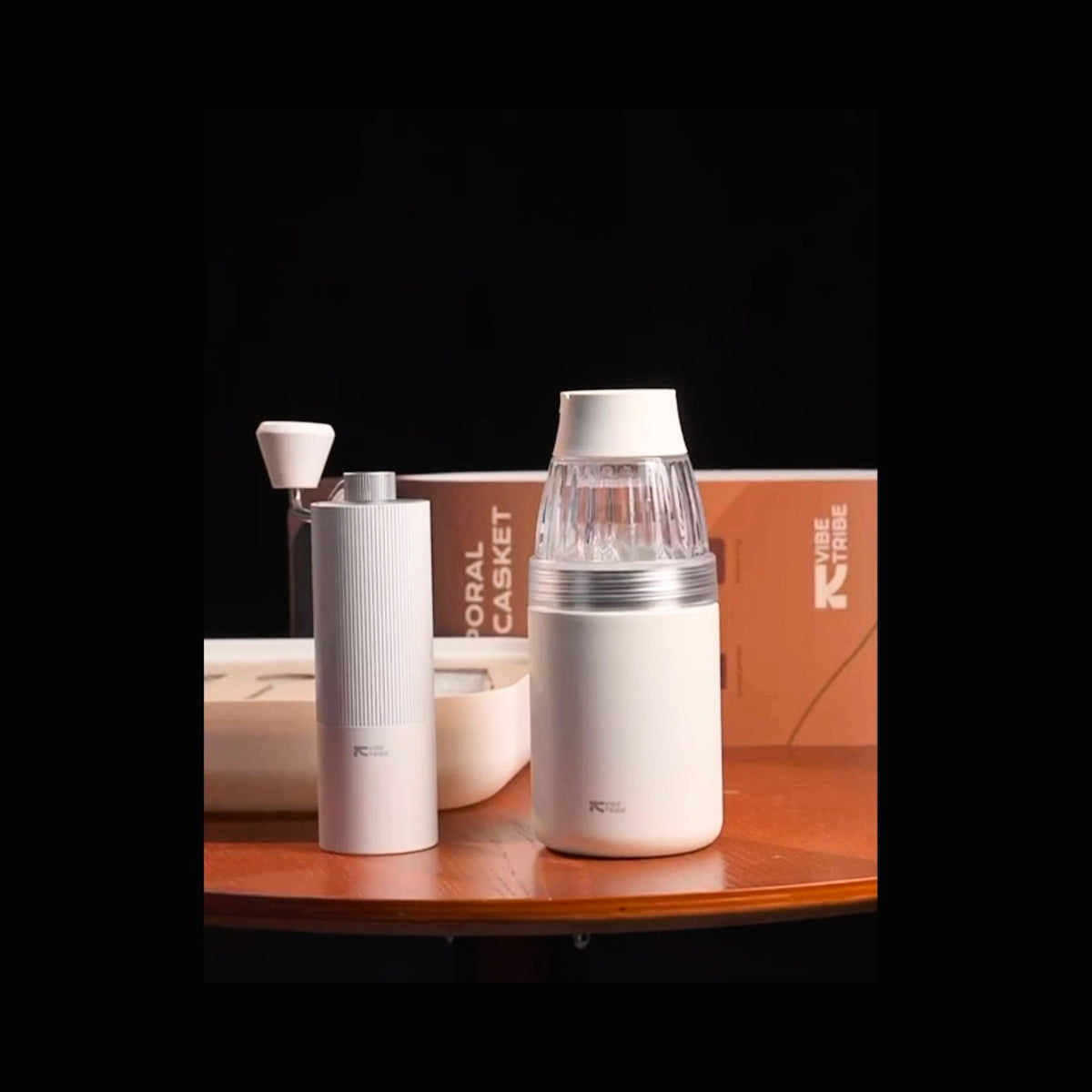 Portable Drip Coffee Set - Manual Grinder, Coffee Flask and Paper Coffee Filters