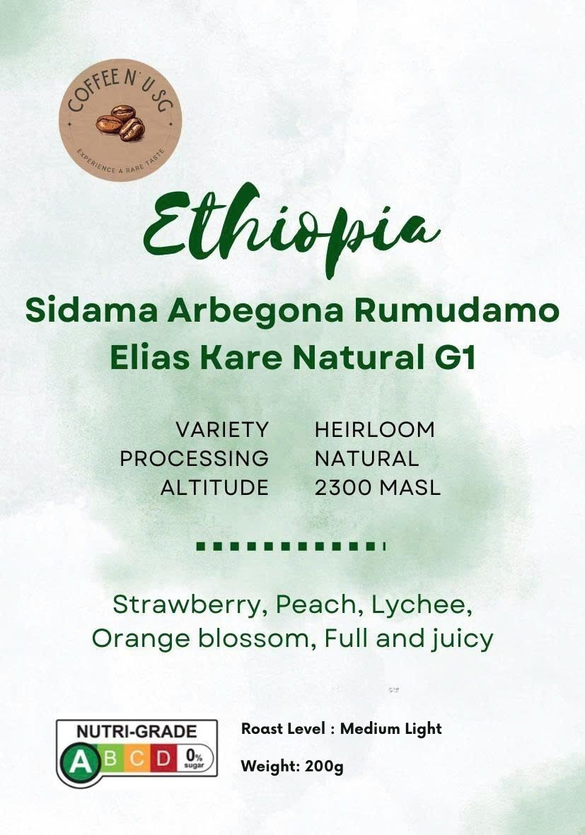 Ethiopia Sidama Arbegona Rumudamo Elias Kare Natural G1 Coffee Beans