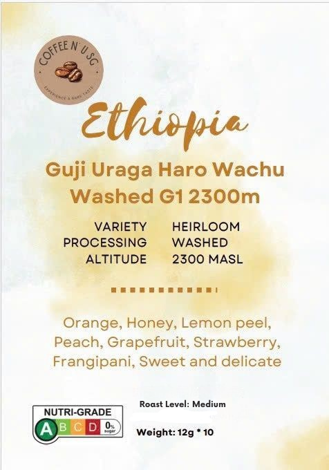 Ethiopia Guji Uraga Haro Wachu Washed G1 Coffee Drip Bags