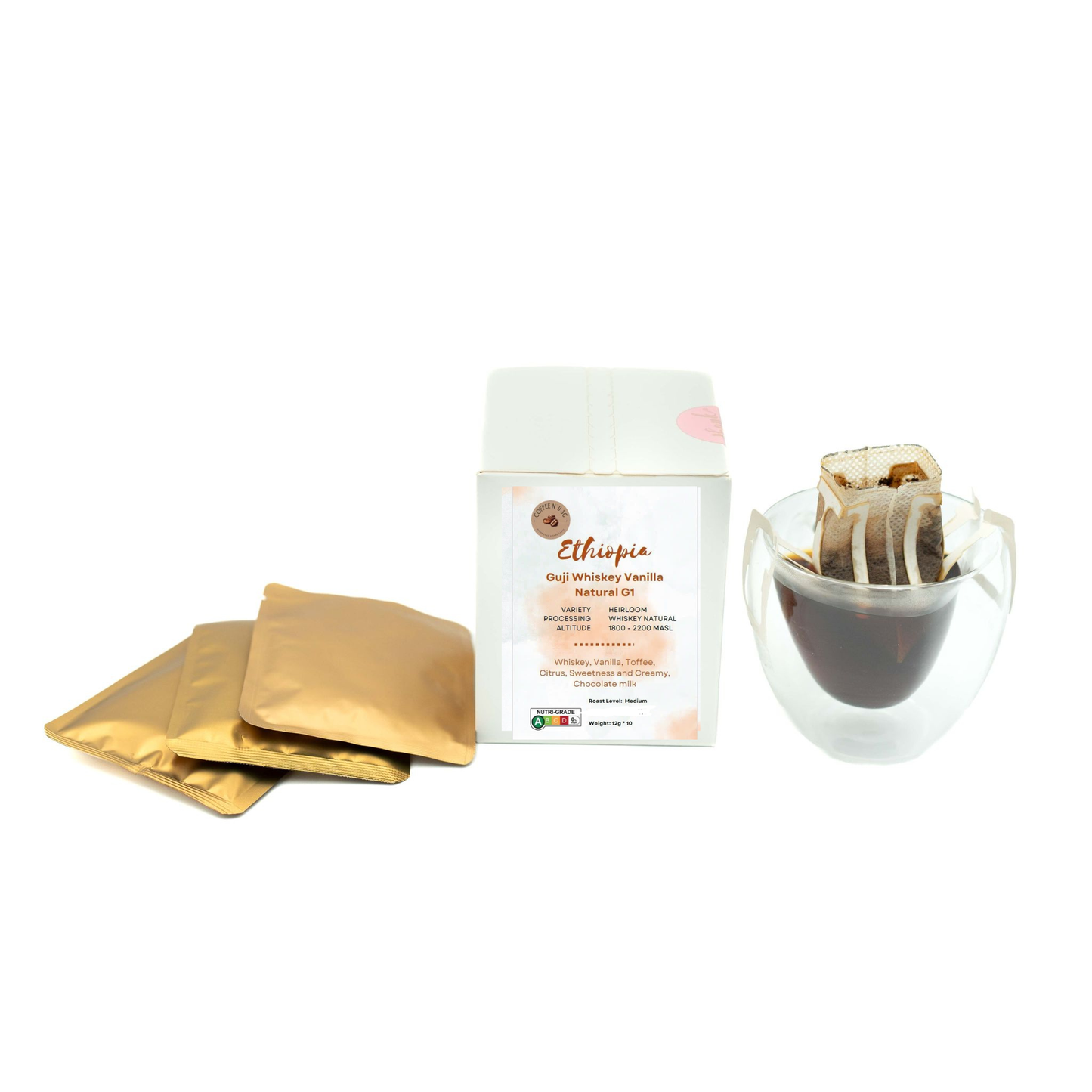 Ethiopia Guji Whiskey Vanilla G1 Coffee Drip Bags