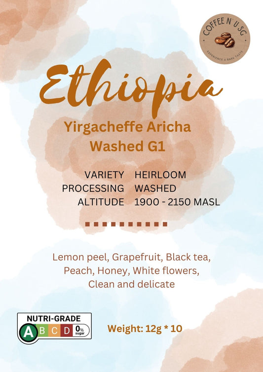 Ethiopia Yirgacheffe Aricha Washed G1 Drip Bags