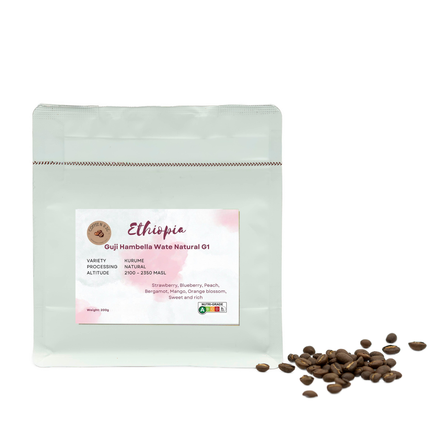 Ethiopia Guji Hambella Wate Natural G1 Coffee Beans (200g)
