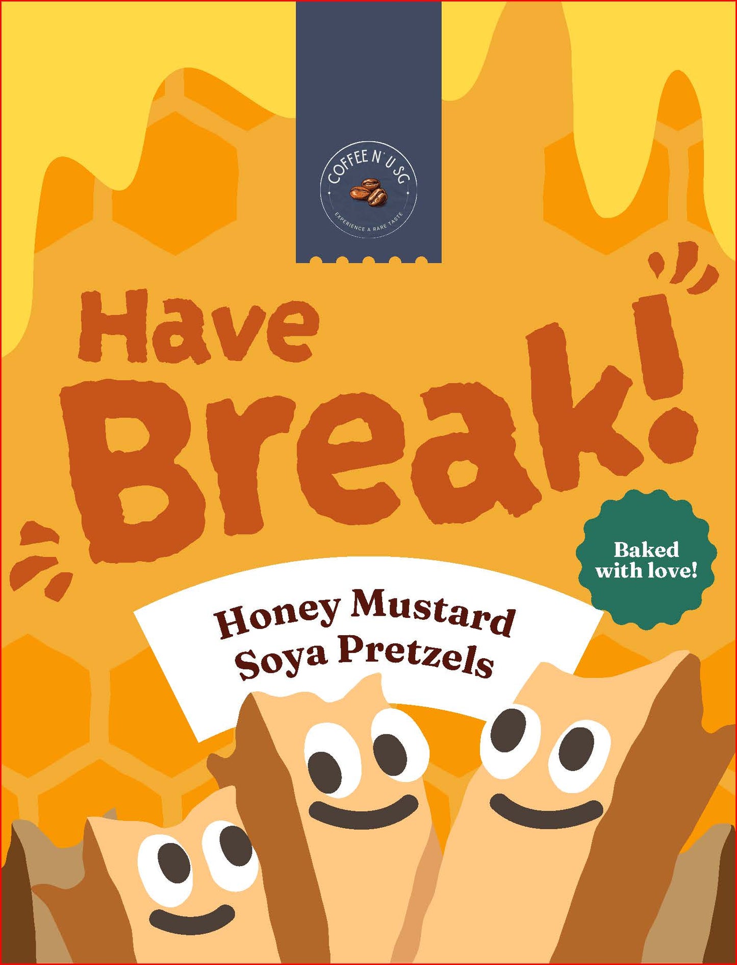 Honey Mustard Soya Pretzels (2 packs, 50g each pack)