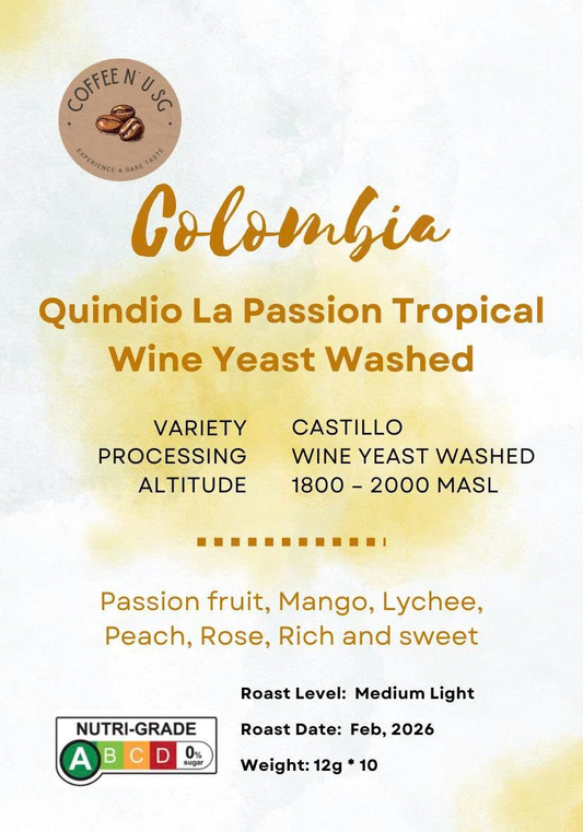 Columbia Quindio La Passion Tropical Wine Yeast Washed Drip Bags