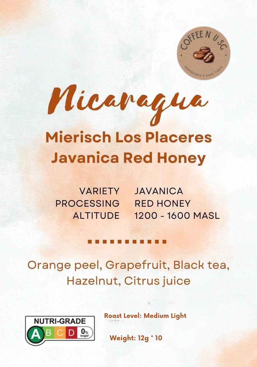Nicaragua Mierisch Los Placeres Javanica Red Honey Coffee Drip Bags