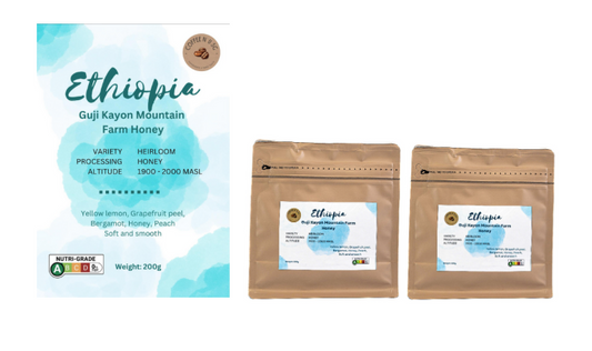 2 bags of Ethiopia Guji Kayon Mountain Farm Honey Coffee Beans (Save $8)