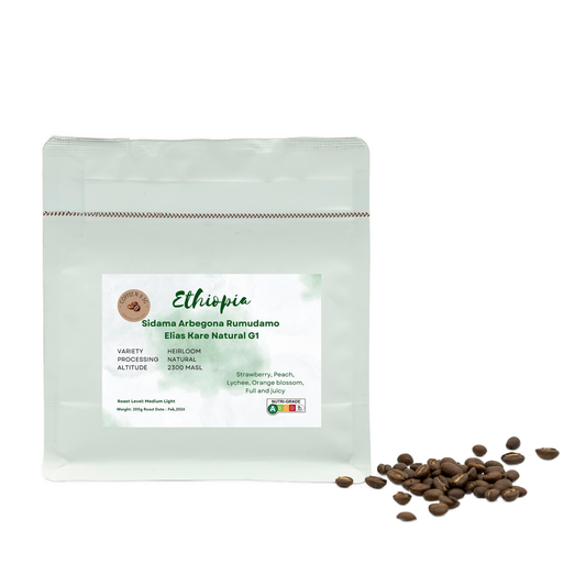 Ethiopia Sidama Arbegona Rumudamo Elias Kare Natural G1 Coffee Beans